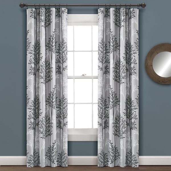 Lush Decor Linear Tree Insulated Rod Pocket Blackout Curtain Panel Set
