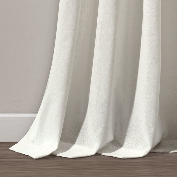 Lush Decor Linen Button Pinched Pleat Window Curtain Panel