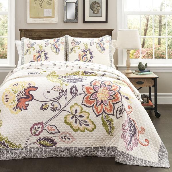 Lush Decor Aster Quilt 3 Piece Set