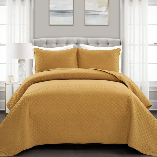 Lush Decor Ava Diamond Oversized Cotton Quilt Set