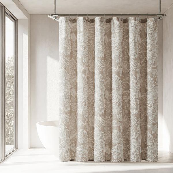 Lush Decor Bali Tropical Leaves Shower Curtain