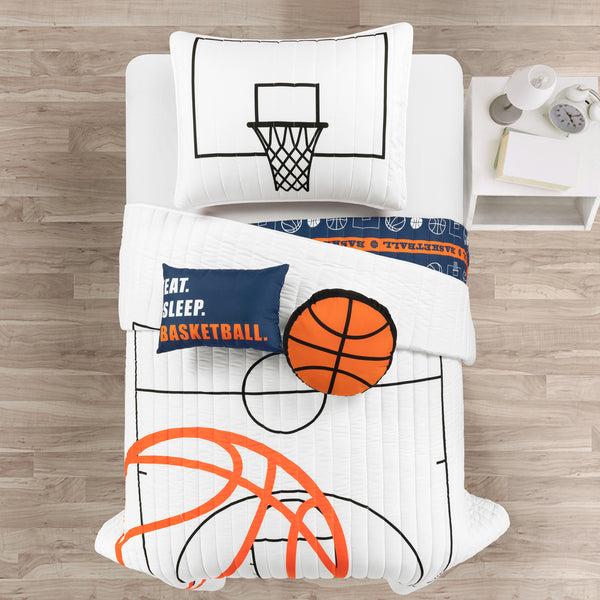 Lush Decor Basketball Game Reversible Quilt Set