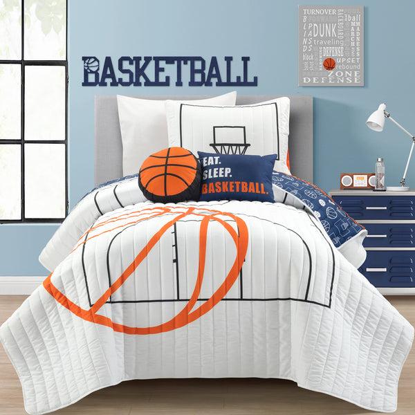 Lush Decor Basketball Game Reversible Quilt Set