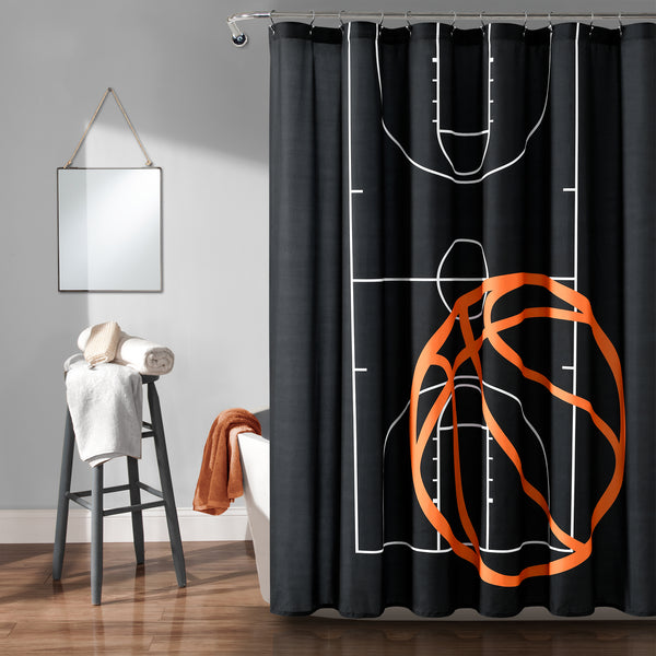 Lush Decor Basketball Game Shower Curtain