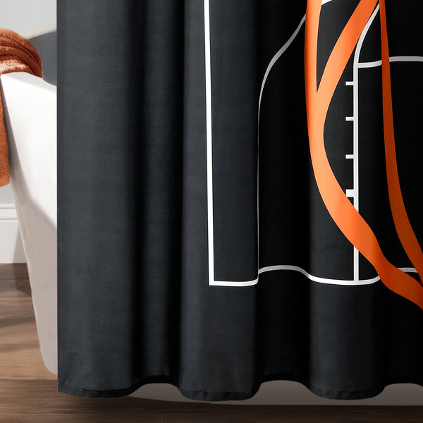 Lush Decor Basketball Game Shower Curtain