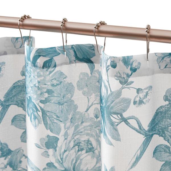 Lush Decor Bird And Hydrangea Toile Shower Curtain
