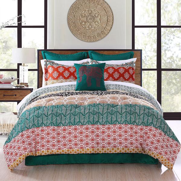 Lush Decor Bohemian Stripe 7 Piece Comforter Set