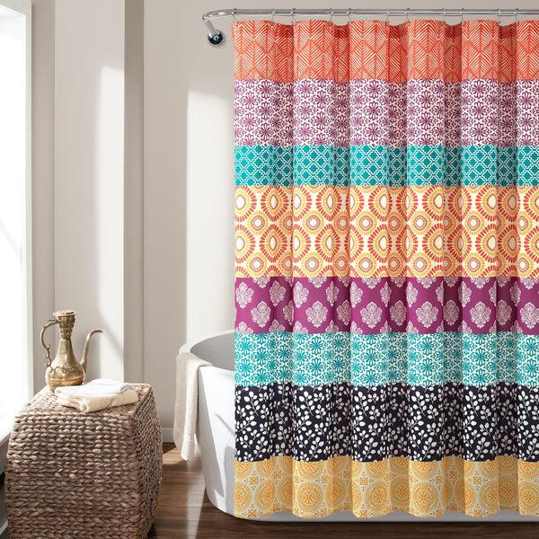 Lush Decor Bohemian Stripe Shower Curtain