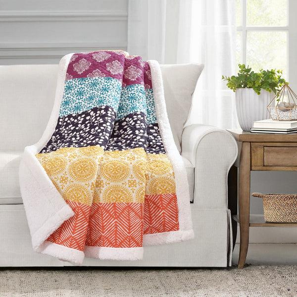Lush Decor Bohemian Stripe Throw Sherpa
