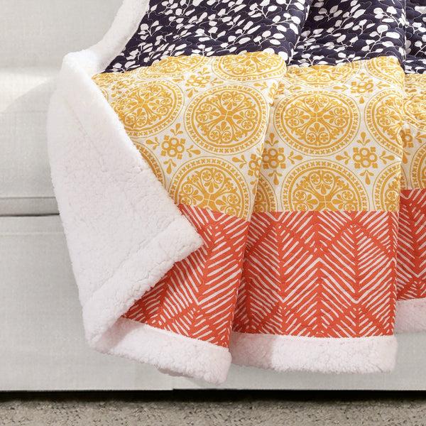 Lush Decor Bohemian Stripe Throw Sherpa