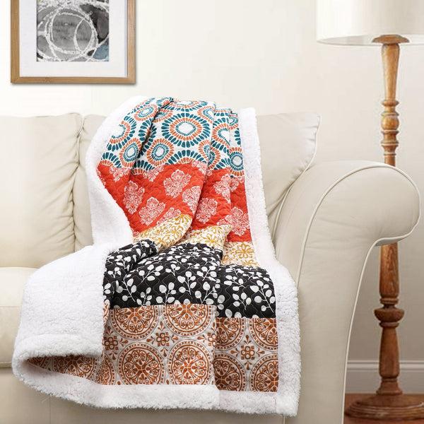 Lush Decor Bohemian Stripe Throw Sherpa