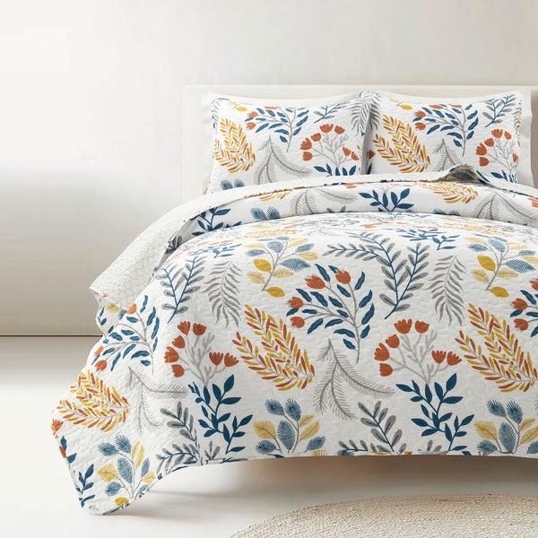 Lush Decor Boho Botanical Floral Quilt 3 Piece Set