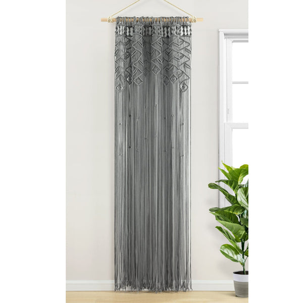 Lush Decor Boho Macrame Leaf Cotton Window Curtain