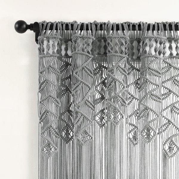 Lush Decor Boho Macrame Leaf Cotton Window Curtain