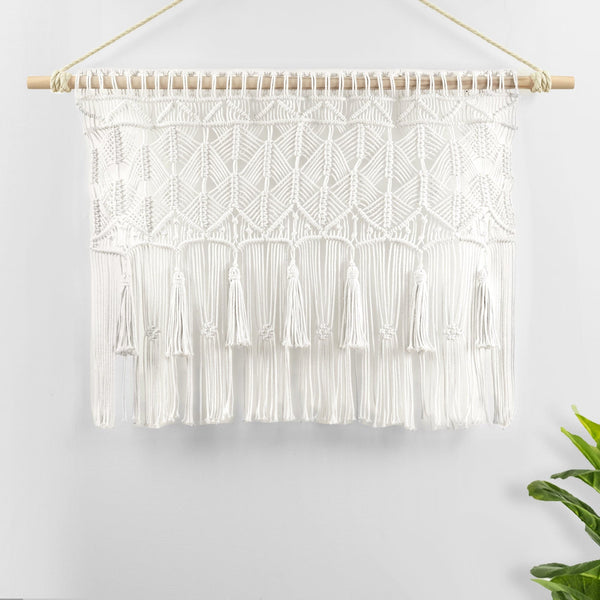 Lush Decor Boho Macrame Tassel Cotton Valance