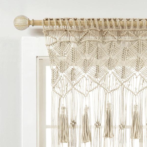 Lush Decor Boho Macrame Tassel Cotton Valance
