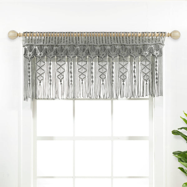 Lush Decor Boho Macrame Textured Cotton Valance