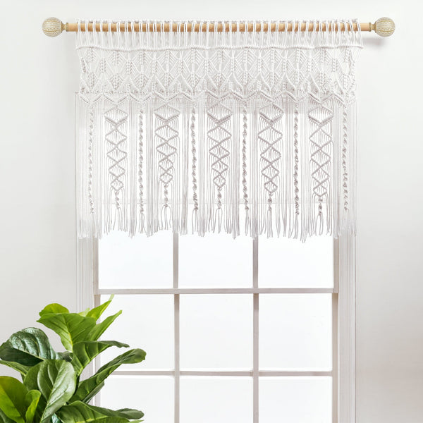 Lush Decor Boho Macrame Textured Cotton Valance