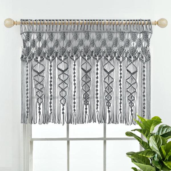Lush Decor Boho Macrame Textured Cotton Valance