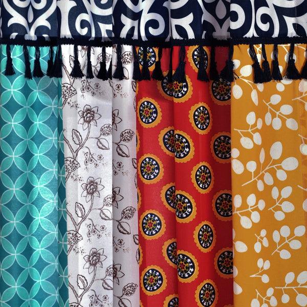 Lush Decor Boho Patch Window Curtain Panel Set