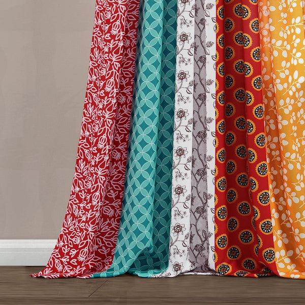 Lush Decor Boho Patch Window Curtain Panel Set
