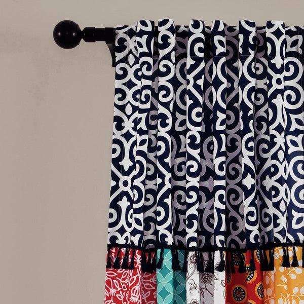 Lush Decor Boho Patch Window Curtain Panel Set
