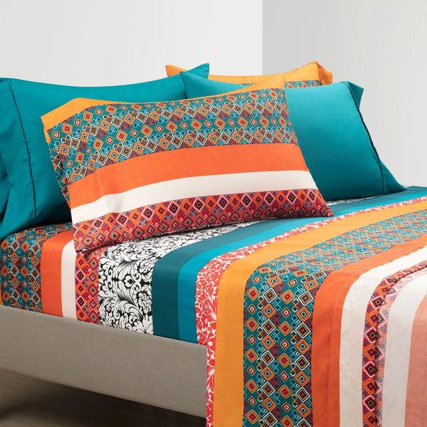 Lush Decor Boho Stripe 6 Piece Soft Sheet Set