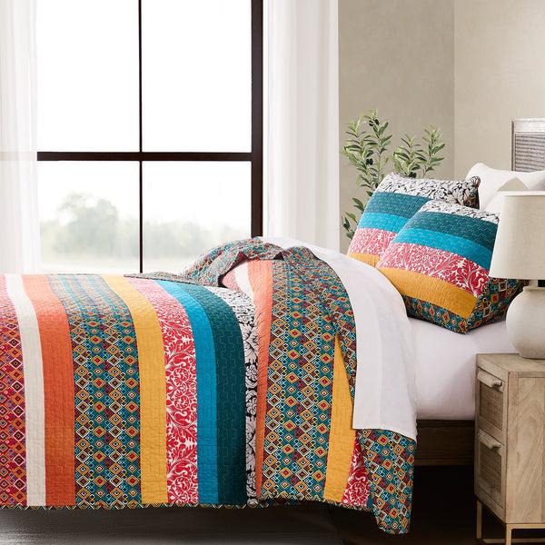 Lush Decor Boho Stripe Quilt Set