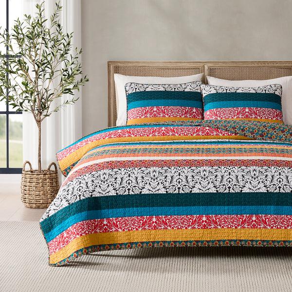 Lush Decor Boho Stripe Quilt Set