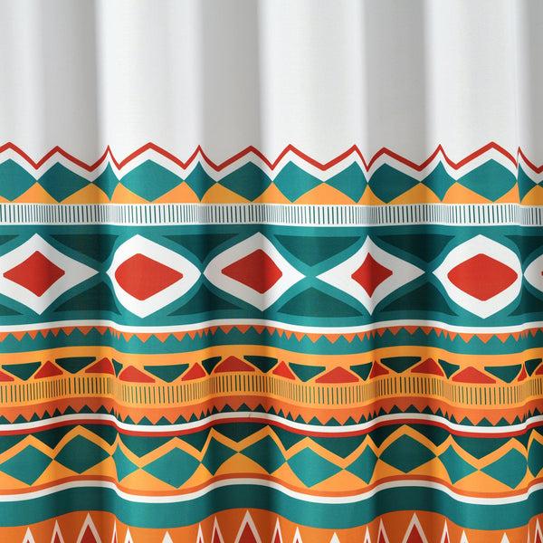 Lush Decor Boho Viviane Geo Fringe Shower Curtain