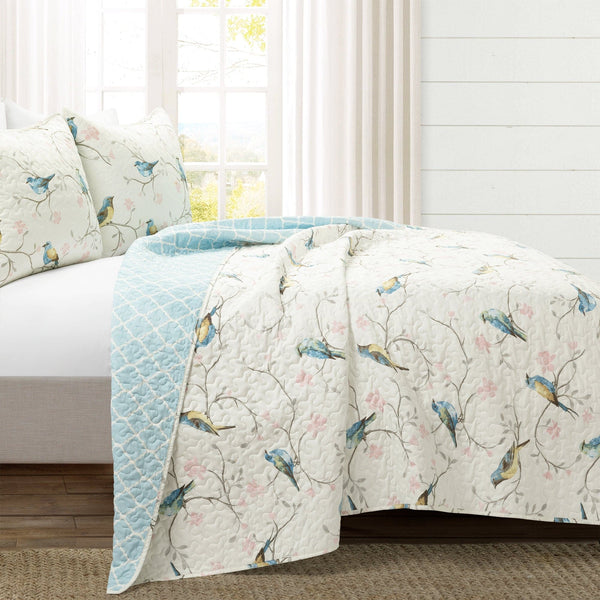 Lush Decor Botanical Bird & Flower Quilt 3 Piece Set