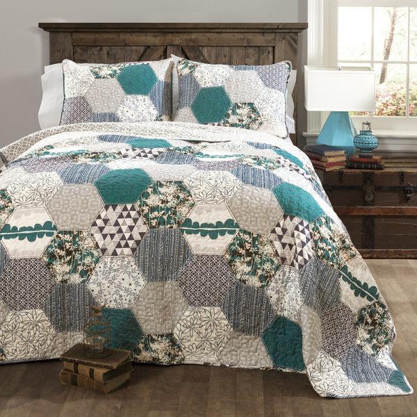 Lush Decor Briley Quilt 3 Piece Set