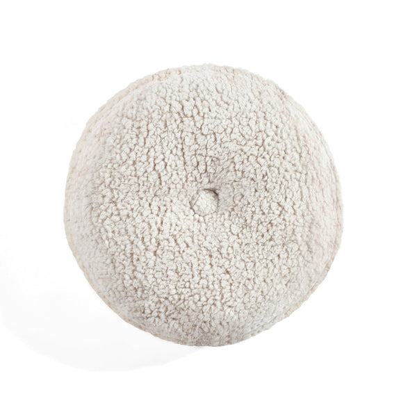 Lush Decor Button Soft Sherpa Round Throw Pillow