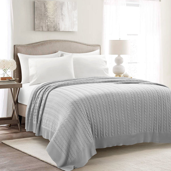 Lush Decor Cable Soft Knitted Blanket/Coverlet