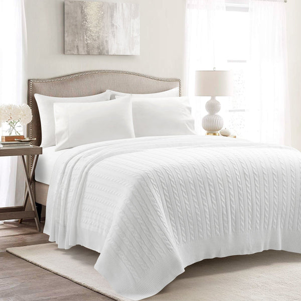 Lush Decor Cable Soft Knitted Blanket/Coverlet