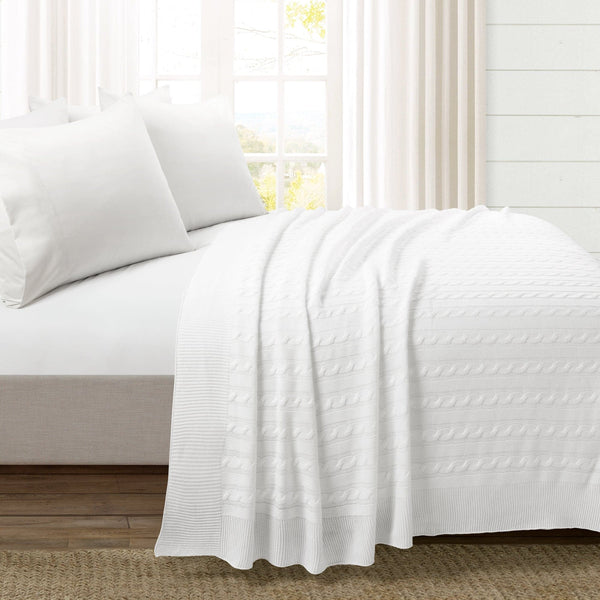 Lush Decor Cable Soft Knitted Blanket/Coverlet
