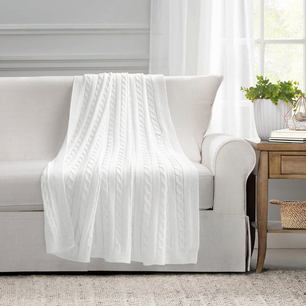 Lush Decor Cable Soft Knitted Throw