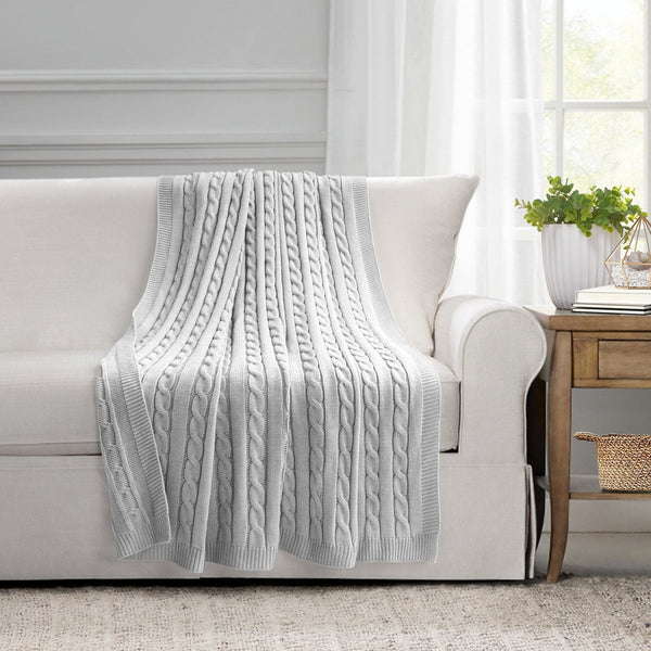 Lush Decor Cable Soft Knitted Throw