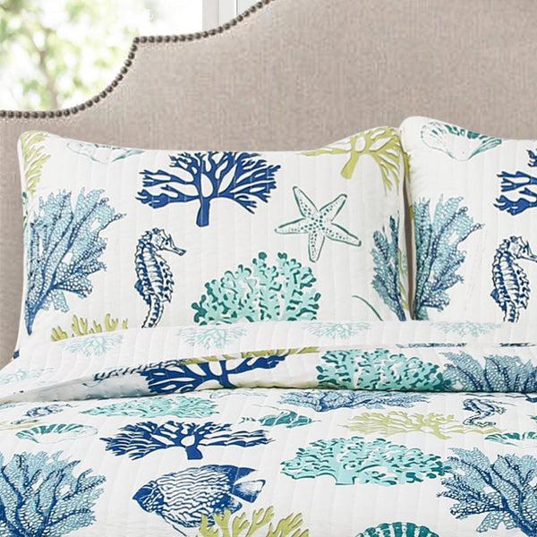 Lush Decor Coastal Reef Quilt 3 Piece Set