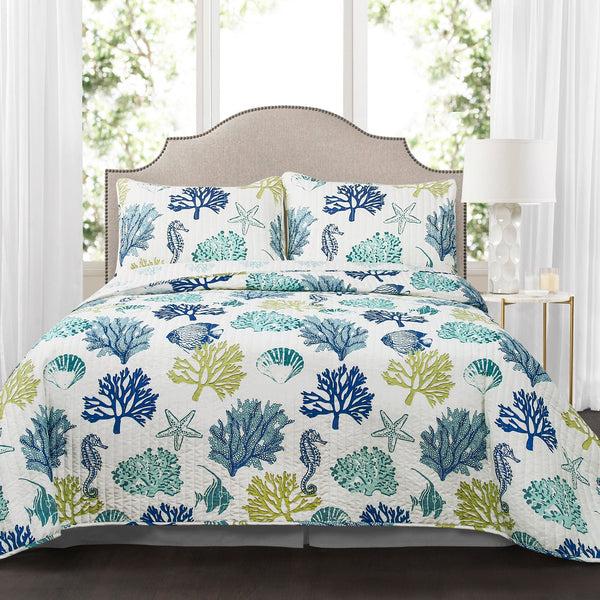 Lush Decor Coastal Reef Quilt 3 Piece Set