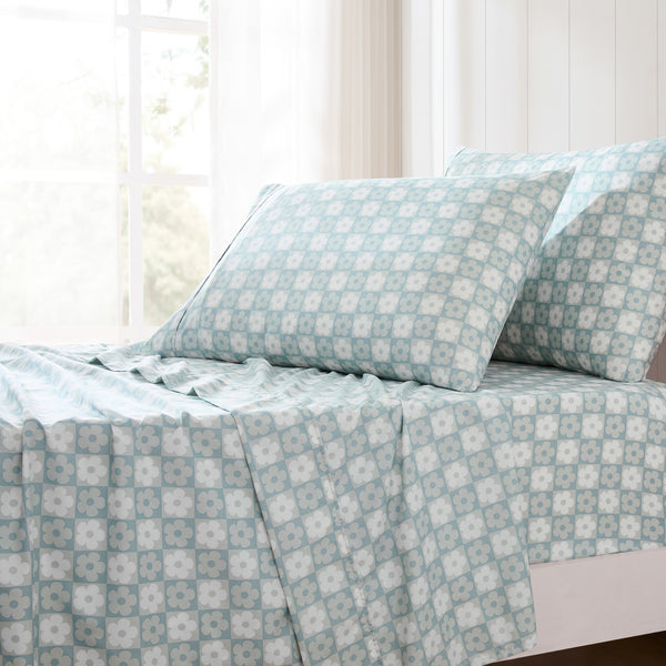 Lush Decor Daisy Checkered Sheet Set