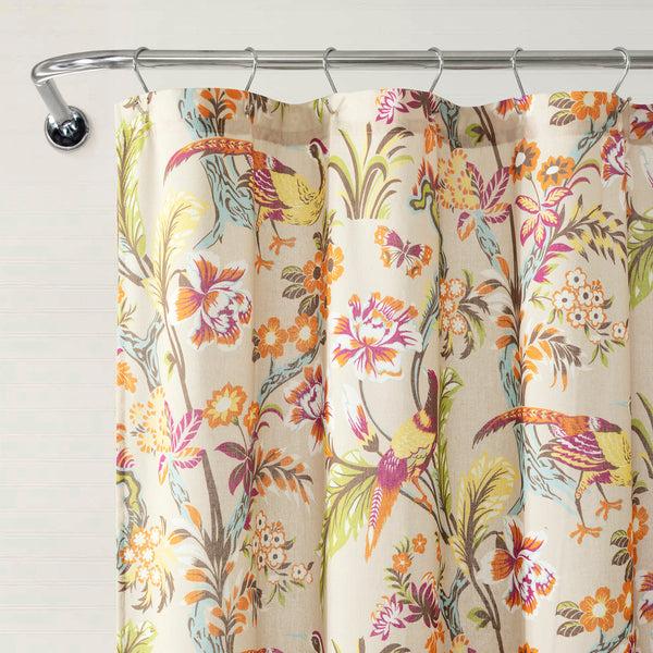 Lush Decor Dolores Linen Textured Shower Curtain
