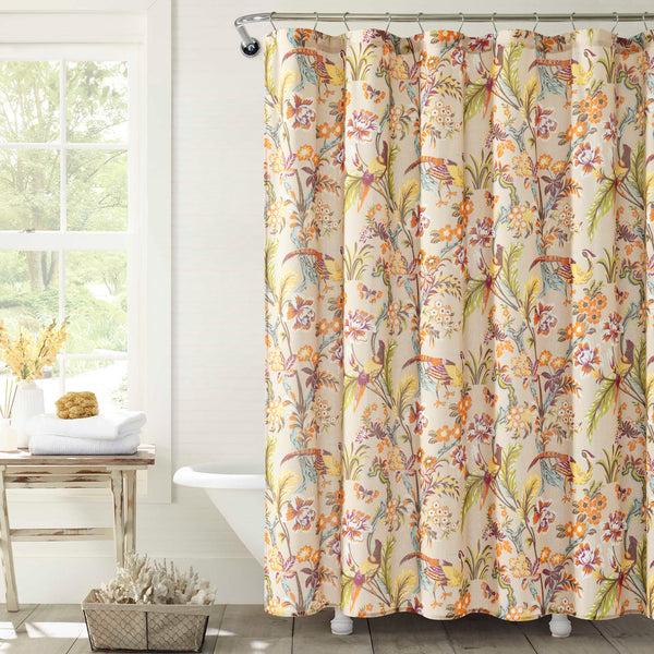 Lush Decor Dolores Linen Textured Shower Curtain