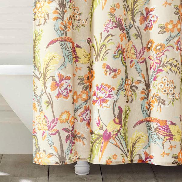 Lush Decor Dolores Linen Textured Shower Curtain