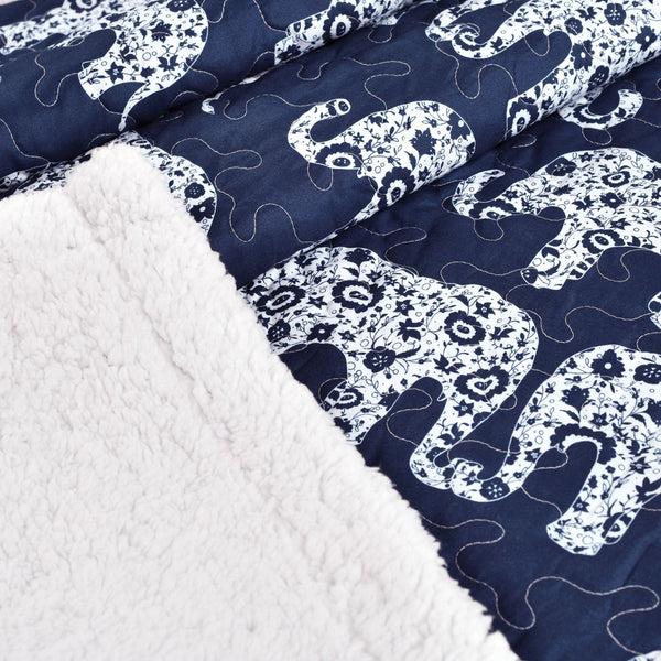 Lush Decor Elephant Parade Sherpa Throw