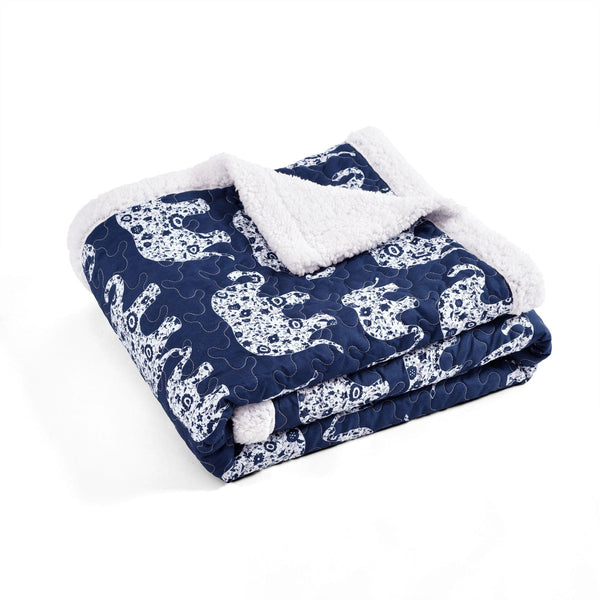 Lush Decor Elephant Parade Sherpa Throw