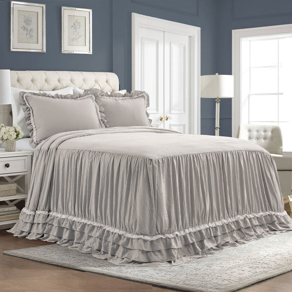 Lush Decor Ella Ruffle Lace 3 Piece Bedspread Set