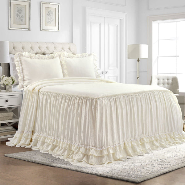Lush Decor Ella Ruffle Lace 3 Piece Bedspread Set