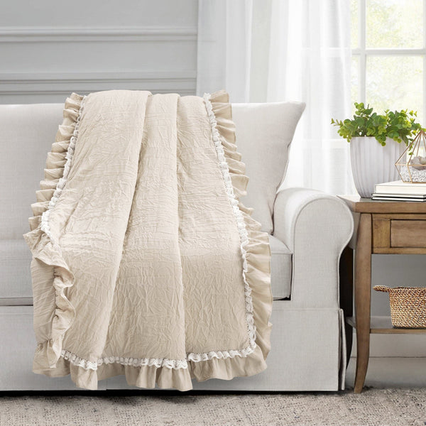 Lush Decor Ella Ruffle Lace Throw