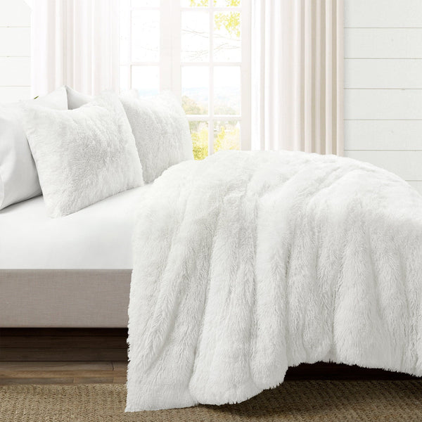 Lush Decor Emma Faux Fur Duvet Cover 3 Piece Set